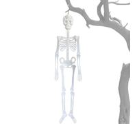 Scheletro di Halloween, 1,5 m che si illuminano al buio, ossa realistiche, scheletri da esterni, per feste, bar, cortile, casa infestata, albero cimitero all'aperto