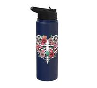 Scheletro di Halloween Candy Cuore Gabbia toracica San Stainless Steel Insulated Water Bottle