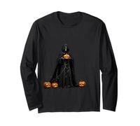 Scheletro di Halloween Che Indossa Un Mantello Nero con Cappuccio Tagliato Maglia a Manica