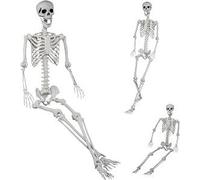 Scheletro di Halloween da 180 cm a grandezza Naturale, Ossa umane | Con giunti mobili, for Halloween, uso interno ed esterno, decorazione spettrale
