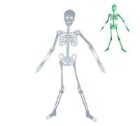 Scheletro di Halloween da circa 1,52 metri di teschio luminoso da appendere | Scheletro piatto da appendere alla porta, per bar, feste, cimiteri, esterni, casa infestata, parete, ecc