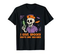 Scheletro di Halloween Divertente da Infermiera spettrale Che do Colpi Maglietta