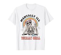 Scheletro di Halloween Groovy mentalmente malato ma totalmente freddo Maglietta