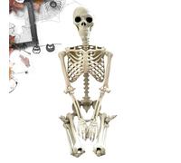 Scheletro Di Halloween - Prop Di Corpo Completo Realistico | Figurina Esterna Resistente - Piena Di Esposizioni Da Giardino Spettrale, Tema Per Le Vacanze Decorative Setup Setup Foto Scene Decoration