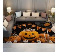 scheletro di halloween, zerbino di zucca, lanterna, zerbino d'ingresso, tappetino di benvenuto per la decorazione del partito, tappeto morbido a pelo corto 120x180cm