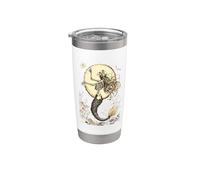 Scheletro di sirena illuminato dalla luna mistico Halloween Fantasy Gothic Bicchiere termico in acciaio inox doppia parete