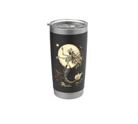 Scheletro di sirena illuminato dalla luna mistico Halloween Fantasy Gothic Bicchiere termico in acciaio inox doppia parete