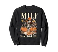 Scheletro di Zucca di Halloween Divertente Man I Love Fall Felpa