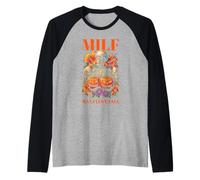 Scheletro di Zucca di Halloween Divertente Man I Love Fall Maglia con Maniche Raglan