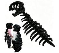 Scheletro Dinosauro da Indossare, Costume Scheletro Dinosauro, Spinosaurus Plush Dino Outfit, Costume Dinosauro Peluche Spinosaurus, Costumes Da Scheletro 3D di Peluche Dinosauro (Black Adult)