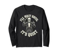 Scheletro Direttore I'll Wait Until It's Quiet Divertente Maglia a Manica