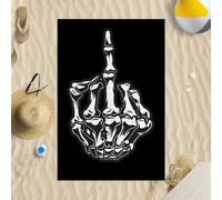 Scheletro Dito Nero Microfibra Telo da Spiaggia Scherzo Divertente Regalo Estivo