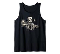 Scheletro Divertente Che Fuma la Chitarra, Musica Rock'N Roll Canotta