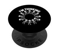 Scheletro divertente che gira il cerchio di scheletro di Halloween PopSockets PopGrip Adesivo