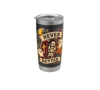 Scheletro divertente mai meglio Halloween bara fantasma ragazzi ragazza Bicchiere termico in acciaio inox doppia parete