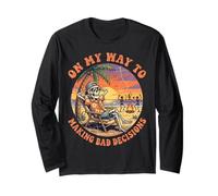 Scheletro Divertente On My Way To Making Bad Decisions Maglia a Manica