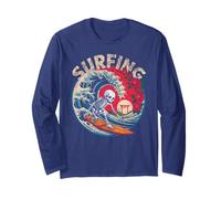 Scheletro Divertente Surfing o Die Surfer Dia De Los Muertos Surf Maglia a Manica