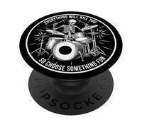 Scheletro Drummer Everything Will Kill You Funny PopSockets PopGrip Adesivo