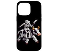 Scheletro equitazione mucca gamer grafica in pixel art blocco stile Custodia per iPhone 14 Pro Max