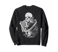 Scheletro Famiglio Gatto Gothic | Witchcore Wicca Strega GAT Felpa