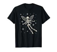 Scheletro Fata Pixel Art falena Ali Stelle 8 Bit Halloween Maglietta