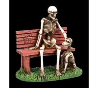 Scheletro Figura Con Cane - Love Mai Dies Fantasy Gothic Statua Decorativa 12cm