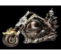 Scheletro Figura Con Moto - Wheels Of Steel Gotico Fantasy Statua Decorativa