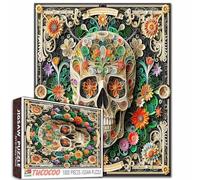 Scheletro Fiore Puzzle 1000 Pezzi per Adulti Cranio Pianta Puzzle colorati Rilassamento Intrattenimento Attività Cervello Sfida Impossibile Difficile Difficile Puzzle impegnativi per adulti