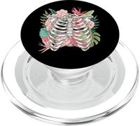 Scheletro Fiori Rib Cage X-Ray Divertente Halloween Uomini PopSockets PopGrip per MagSafe