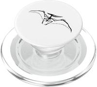 Scheletro fossile preistorico di Pteranodon (design con logo nero) PopSockets PopGrip per MagSafe