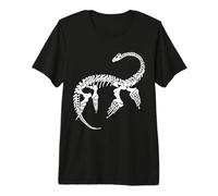 Scheletro fossile preistorico plesiosauro (Logo Bianco) Maglietta Premium