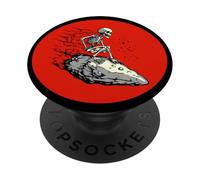 Scheletro fresco su un'avventura meteorica per gli amanti dello spazio PopSockets PopGrip Adesivo