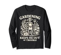 Scheletro Giardiniere Giardinaggio Umorismo Divertente Botanista Maglia a Manica