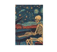 Scheletro Gioca Il Pianoforte Cielo Stellato bandiere esterne decorative all'aperto bandiere & banner per la decorazione esterna 28x40 double sided