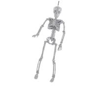 Scheletro glitterato decorazione di Halloween con articolazioni mobili, decorazione realistica per appendere le ossa del corpo umano, decorazione per porta in plastica di Halloween