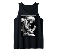 Scheletro Gotico Babbo Natale Chitarra Rocker Punk Grunge Canotta