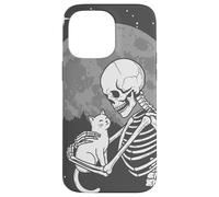Scheletro gotico coccola gattino luna Halloween Custodia per iPhone 14 Pro Max