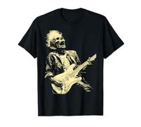 Scheletro Gotico con Chitarra Chitarrista Rocker Punk Grunge Maglietta