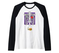 Scheletro Gravidanza Burger Xray Halloween Presto per Essere papà Maglia con Maniche Raglan