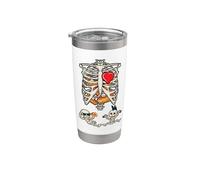 Scheletro Gravidanza Divertente Ragazza Gemelli X-Ray Incinta Halloween Bicchiere termico in acciaio inox doppia parete