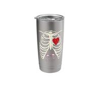 Scheletro Gravidanza Ragazza Gemelli X-Ray Incinta Halloween Bicchiere termico in acciaio inox doppia parete