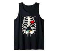 Scheletro Gravidanza Ragazza Gemelli X-Ray Incinta Halloween Canotta