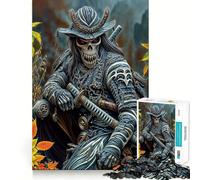Scheletro guerriero samurai, puzzle da 1000 pezzi per adulti, rompicapo rilassante e divertente, immagine da assemblare, una piacevole sorpresa 38x52cm