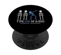 Scheletro guerriero T1D per la consapevolezza del diabete di tipo uno nel suo genere PopSockets PopGrip Adesivo