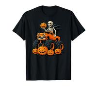 Scheletro Halloween Monster Truck Zucca Ragazzi Ragazze Maglietta