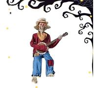 Scheletro Halloween - Scheletri Animati Divertenti Per Duello Di Banjo | Statua Articolabile Con Occhi Luminosi Per Percorso Giardino Negozio Casa Stregata Sfondo Foto Portico Anteriore