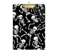 Scheletro Halloween teschio nero A4 infermieri portablocco foro standard per classe di quinta elementare essenziale per insegnanti dimensioni 9 x 12