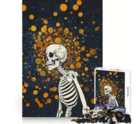 Scheletro in attesa tra i puzzle da 1000 pezzi per adolescenti, migliora la memoria, tempo libero, ritaglio solido, oggetto desiderio di Babbo Natale 38x26cm