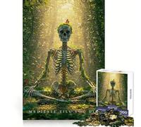 Scheletro in meditazione nella foresta - Puzzle da 1000 pezzi per adulti - Regalo - Gioco per allenare la mente - Rilassamento - Arte - Assemblaggio - Regalo memorabile 38x52cm
