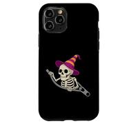 Scheletro in un cappello da strega emergente da una cerniera per Halloween Custodia per iPhone 11 Pro